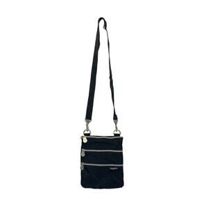 Baggallini Black Nylon Multipocket Zipper Crossbody Bag Travel Everyday